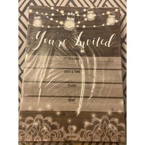 "You're Invited" Rustic Invitations - 25 Invites with Envelopes B15209